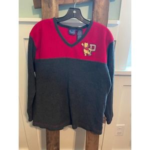 Vintage 90's Winnie The Pooh Long Sleeve fleece Shirt Size Medium V-Neck